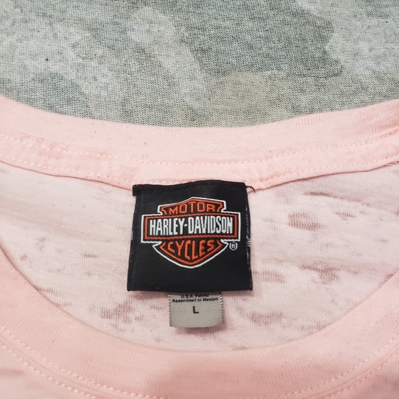 Harley Davidson Top Womens Large Pink Short Sleeve Motorcycle Riding - Picture 4 of 9